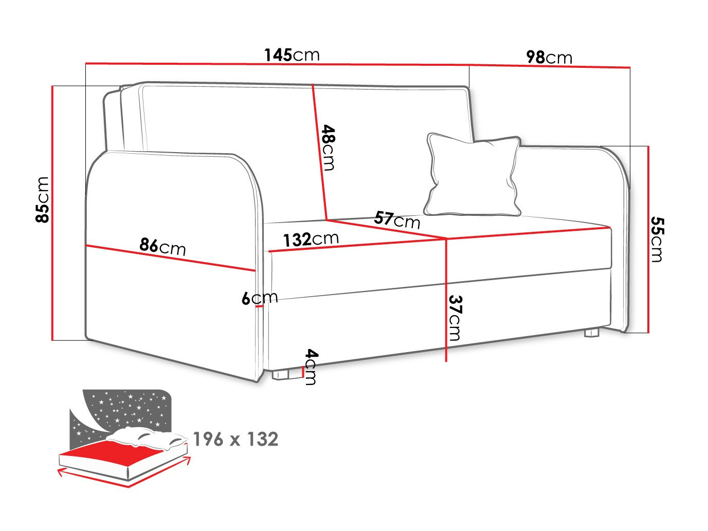 Sofa bed Lirael III (Mono 246)