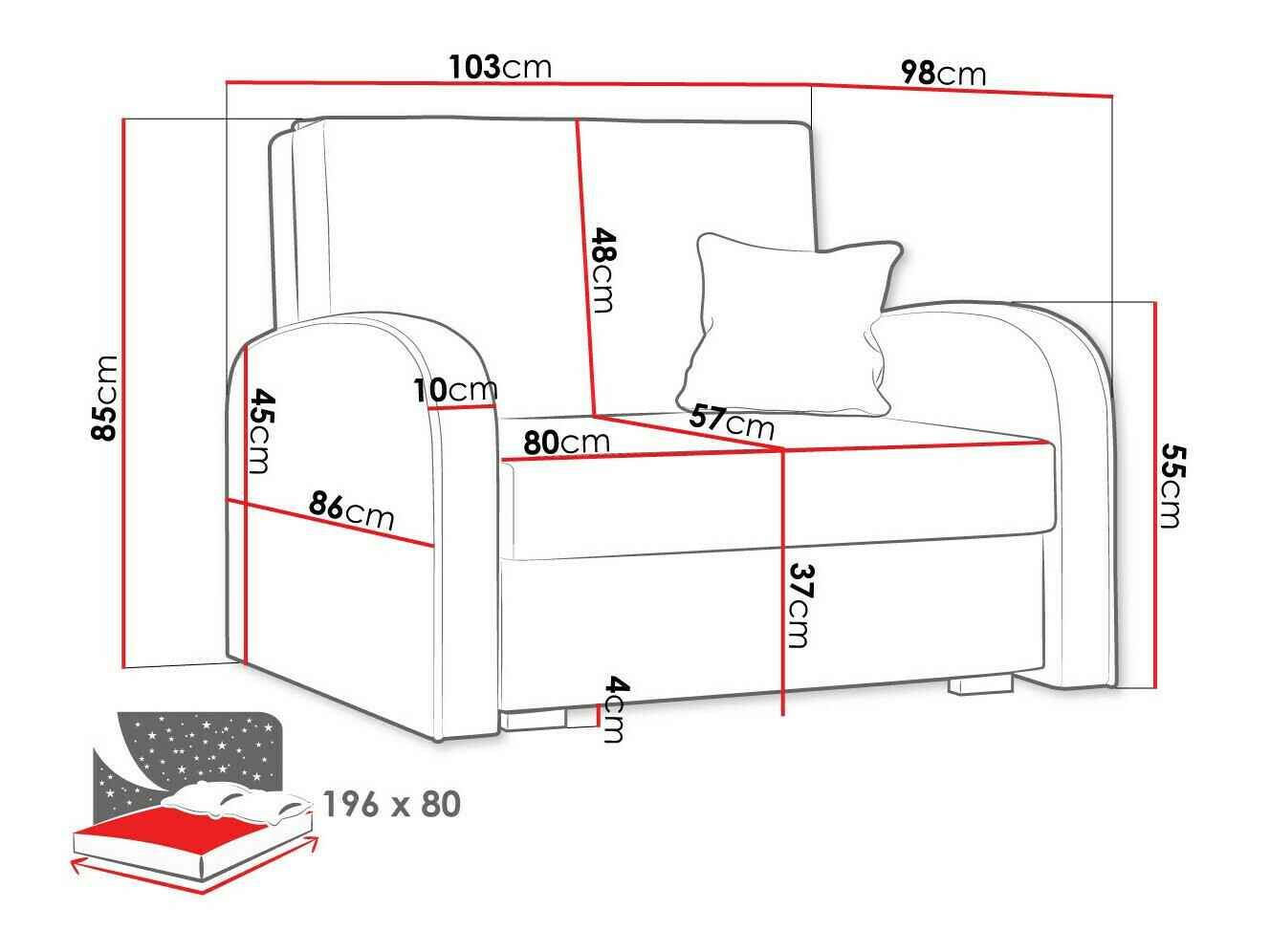 Armchair Galona I (Mono 244 + Sorriso 4)
