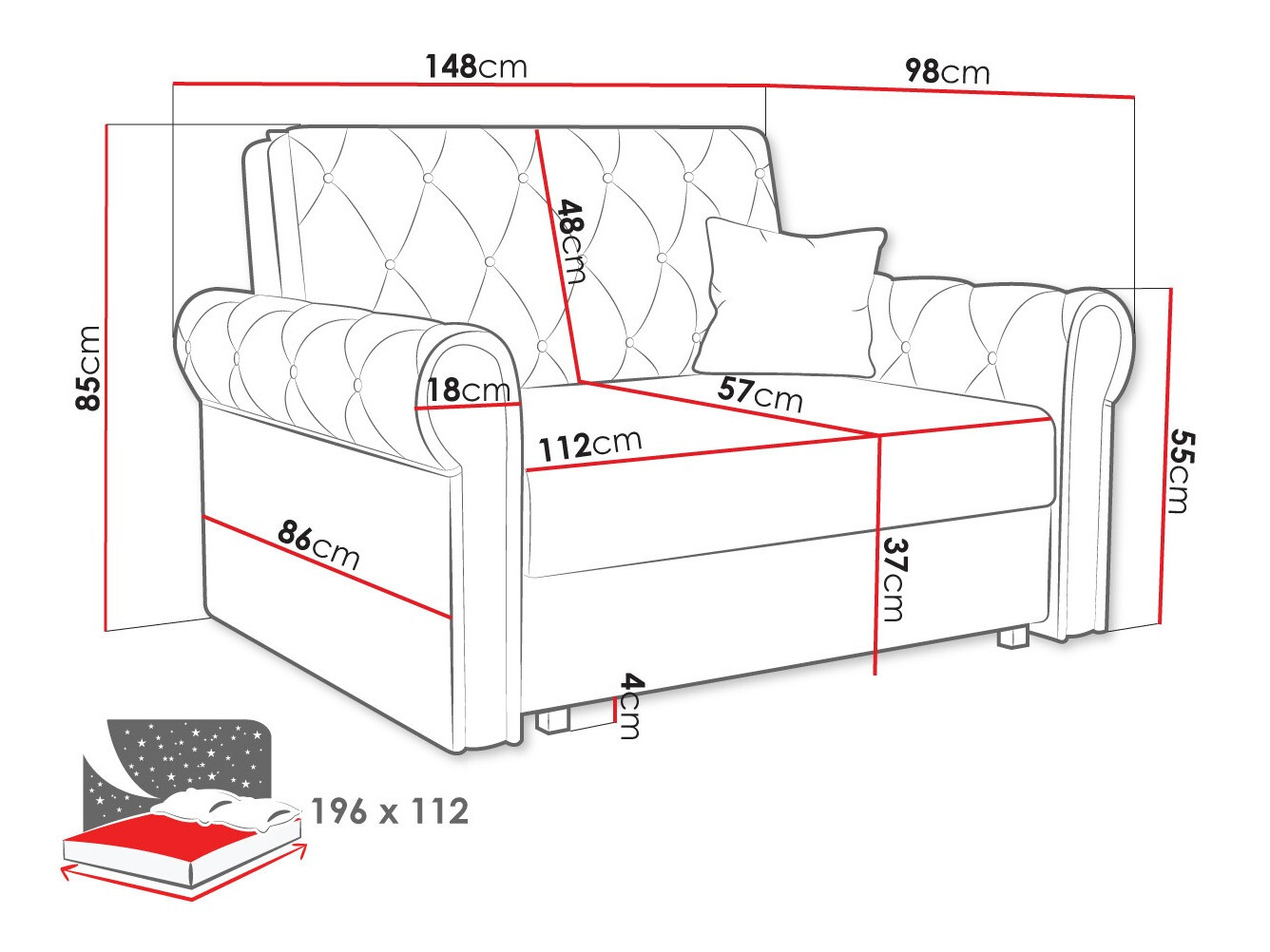 Sofa bed Aelara II (Kronos 09)