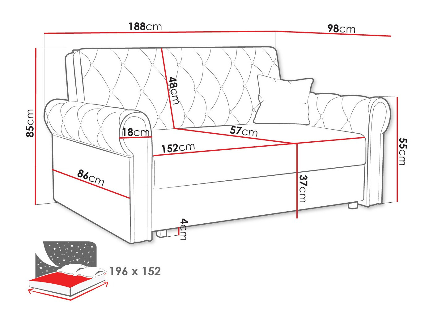 Sofa bed Aelara IV (Kronos 09)