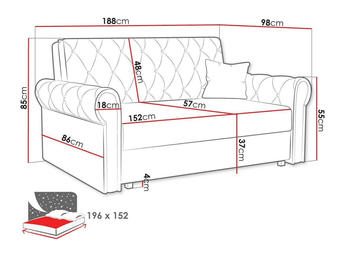 Sofa bed Aelara IV (Kronos 19)