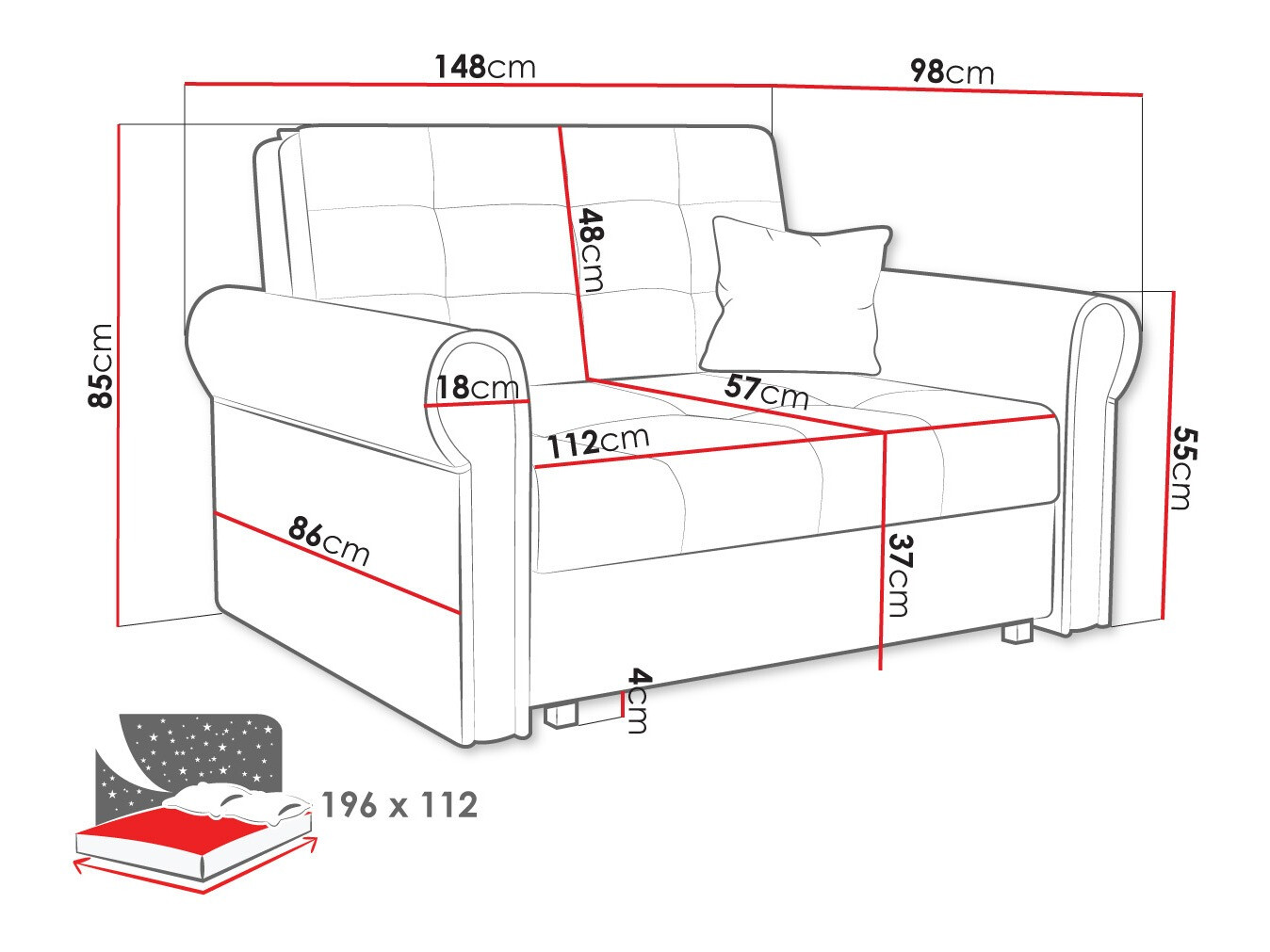 Sofa bed Aquala II (Kronos 19)