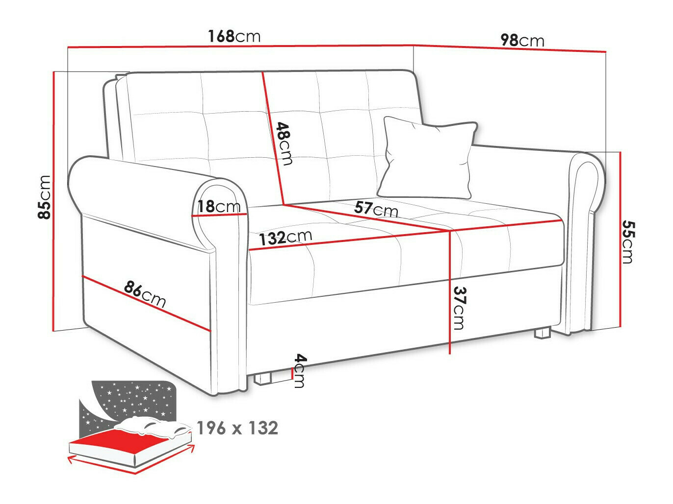 Sofa bed Aquala III (Mono 244)