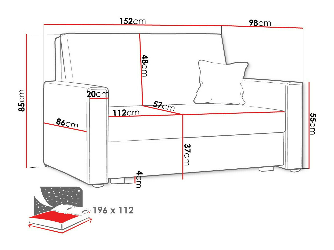 Sofa bed Clarlen II (Poso 100)