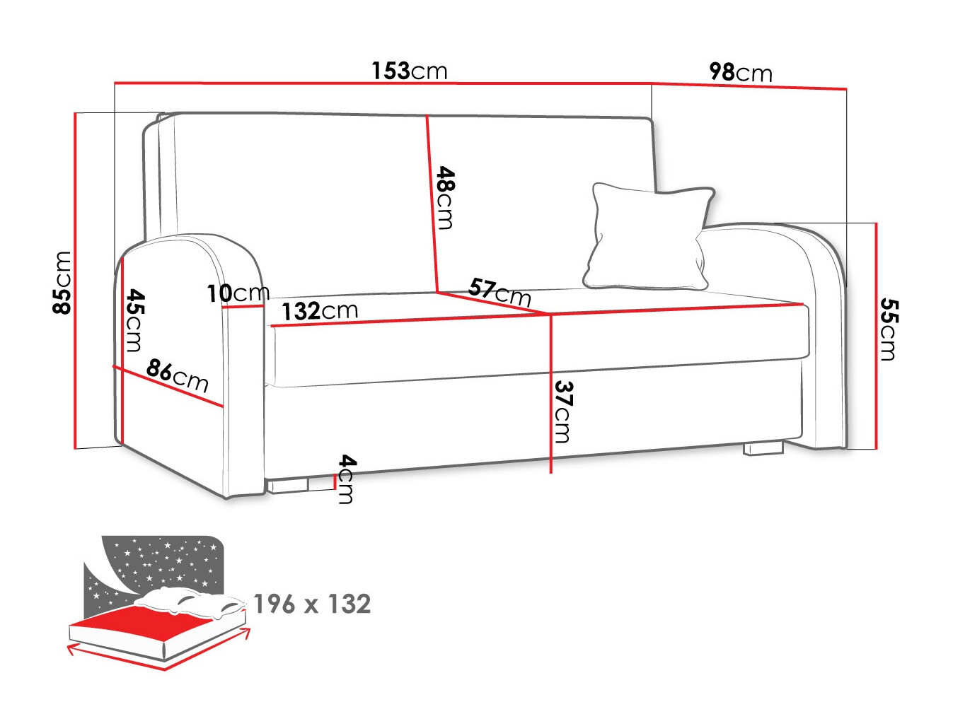 Sofa bed Galona III (Mono 232 + Sorriso 5)