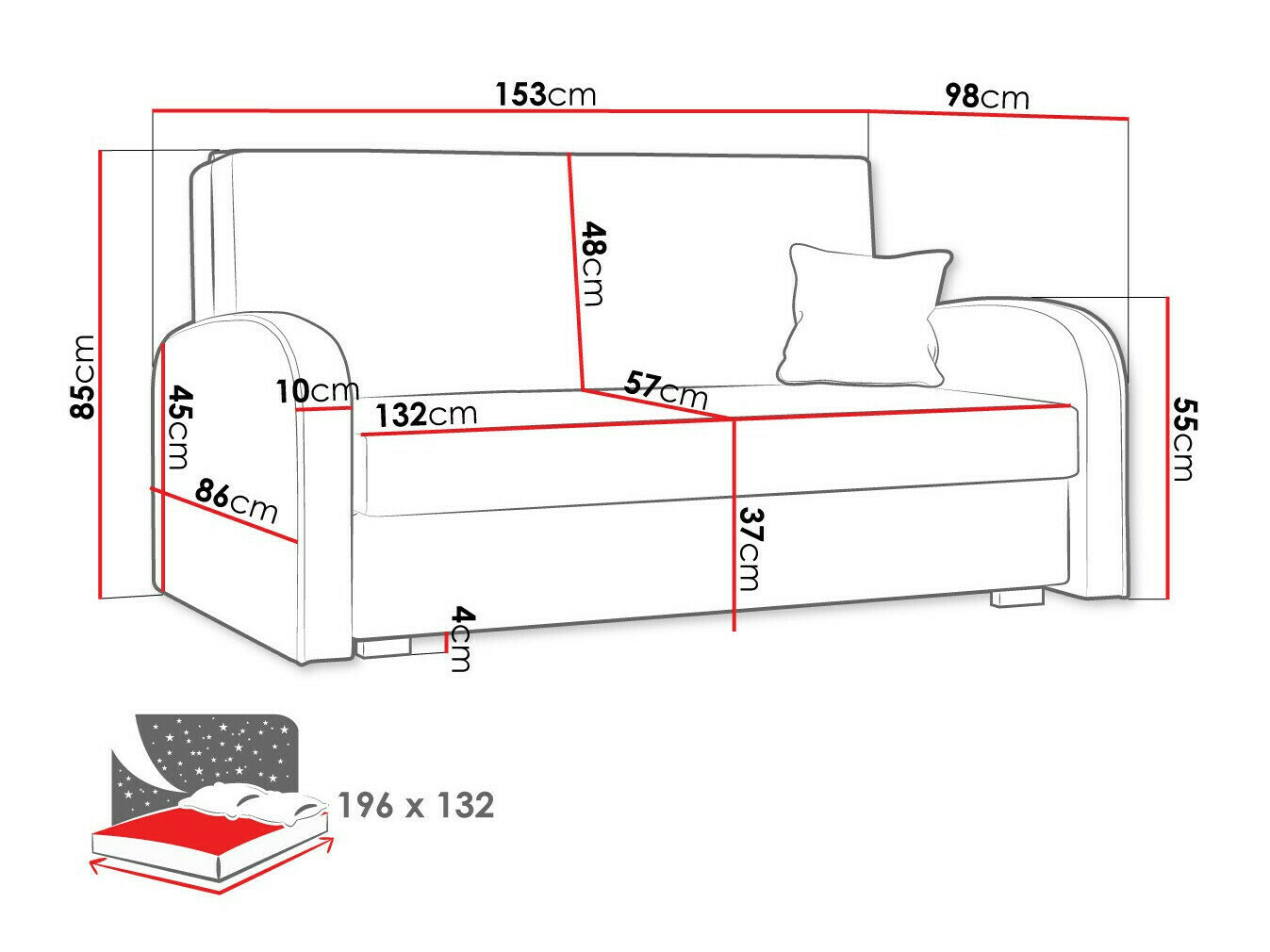 Sofa bed Galona III (Mono 244 + Sorriso 4)