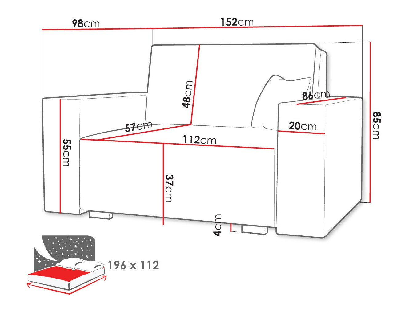 Sofa bed Serora II (Neve 3)