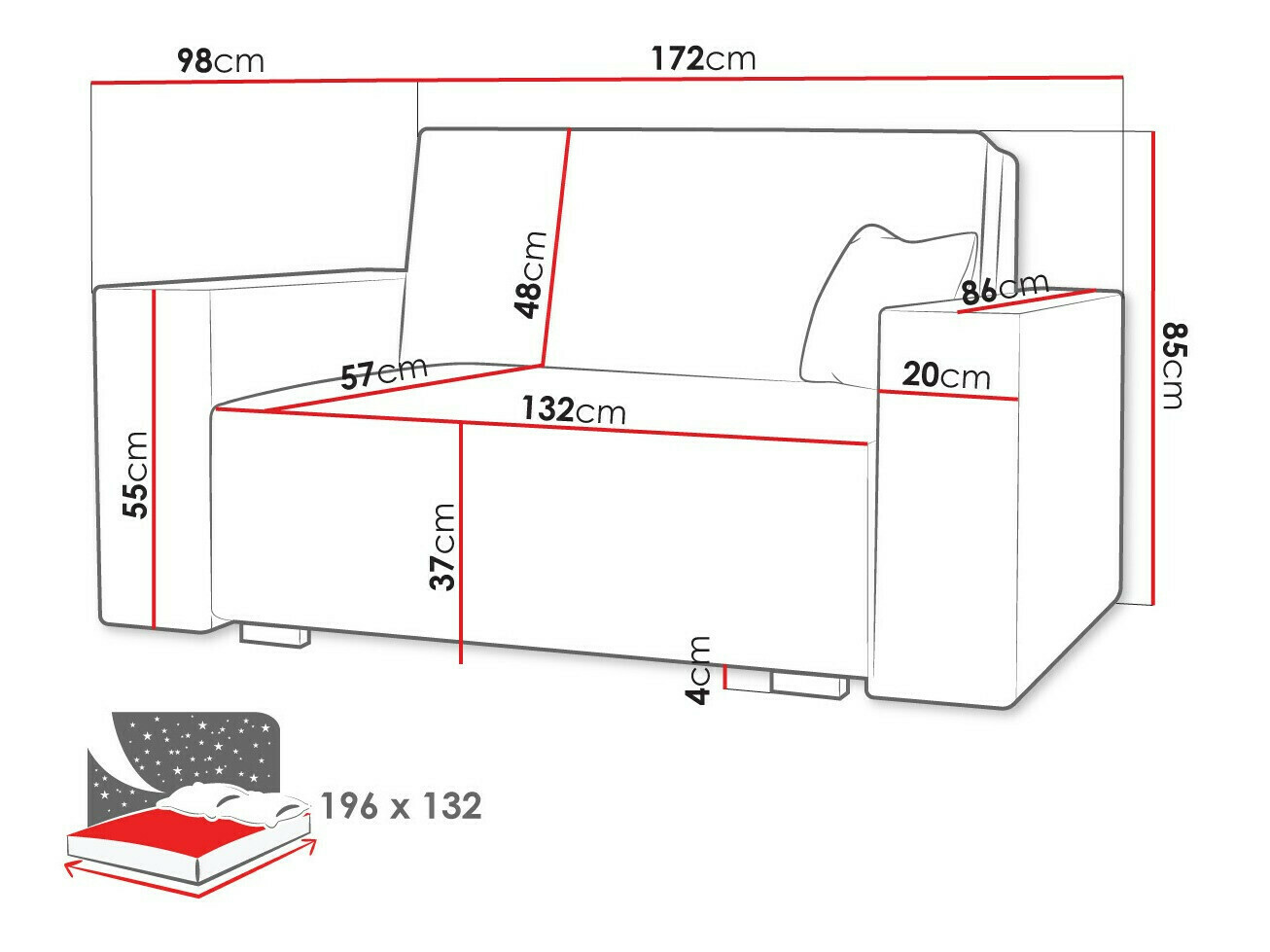 Sofa bed Serora III (Neve 16)