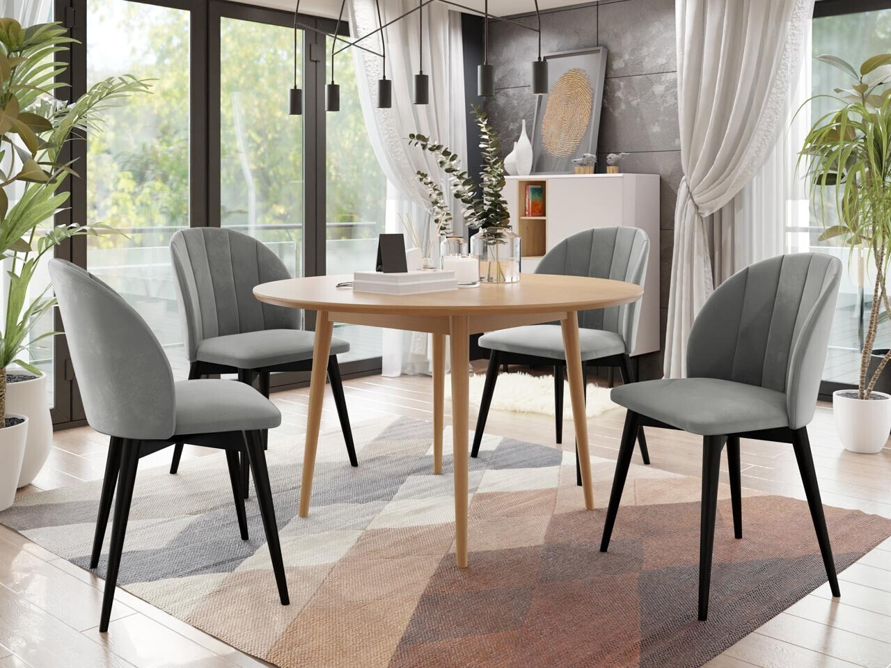 Dining set Racine 127 (Black + Magic Velvet 2217)