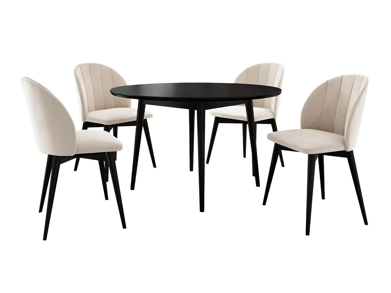 Dining set Racine 127 (Black + Magic Velvet 2250)