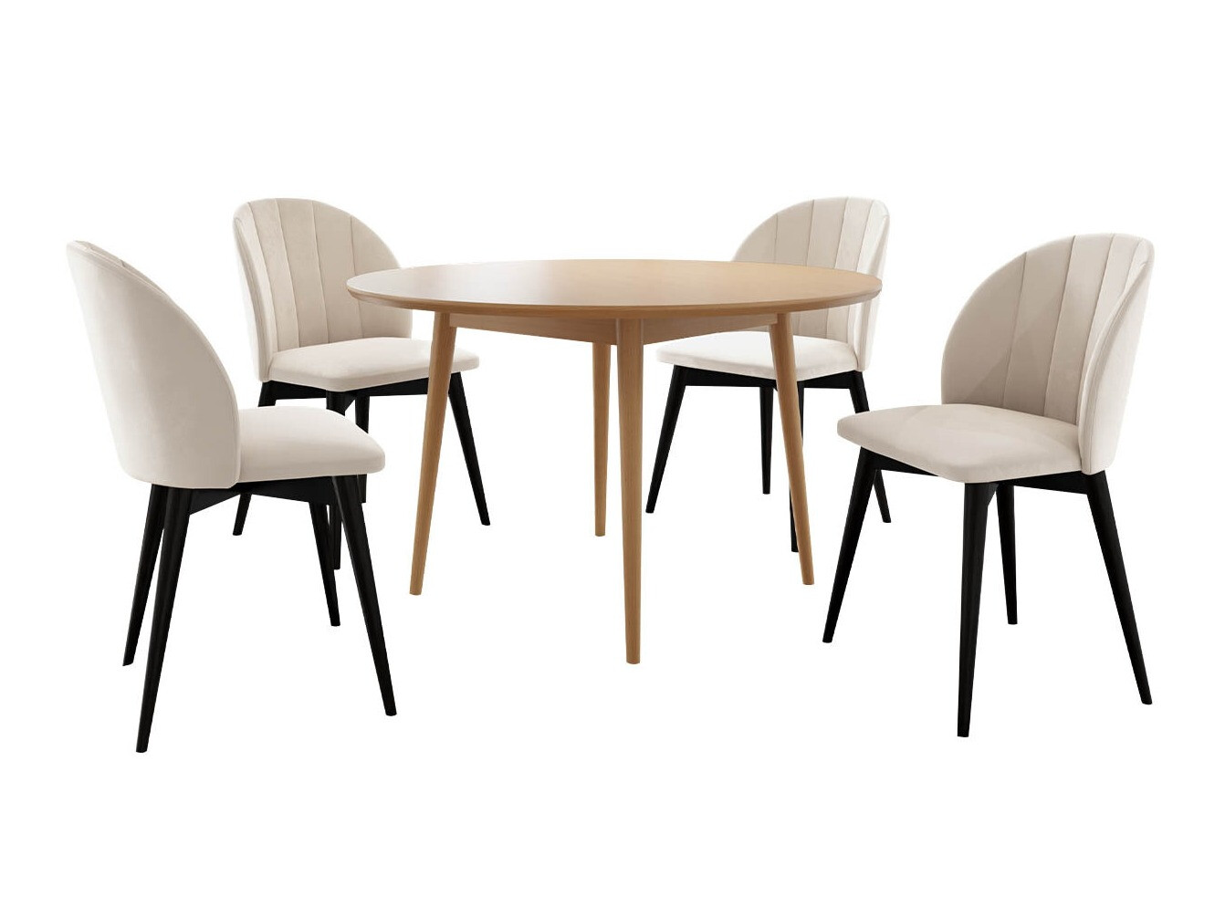 Dining set Racine 127 (Black + Magic Velvet 2250)