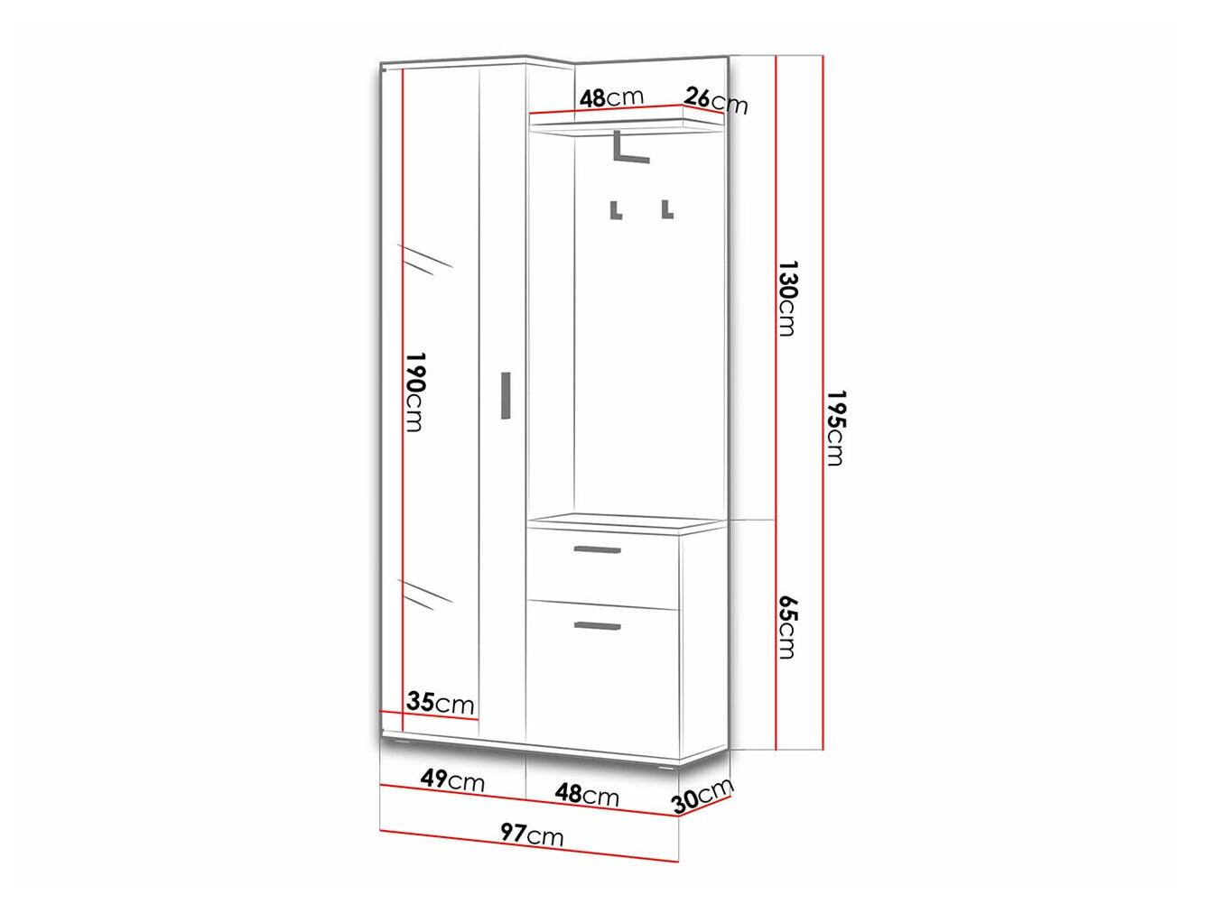 Hallway set Pavo (Artisan oak)