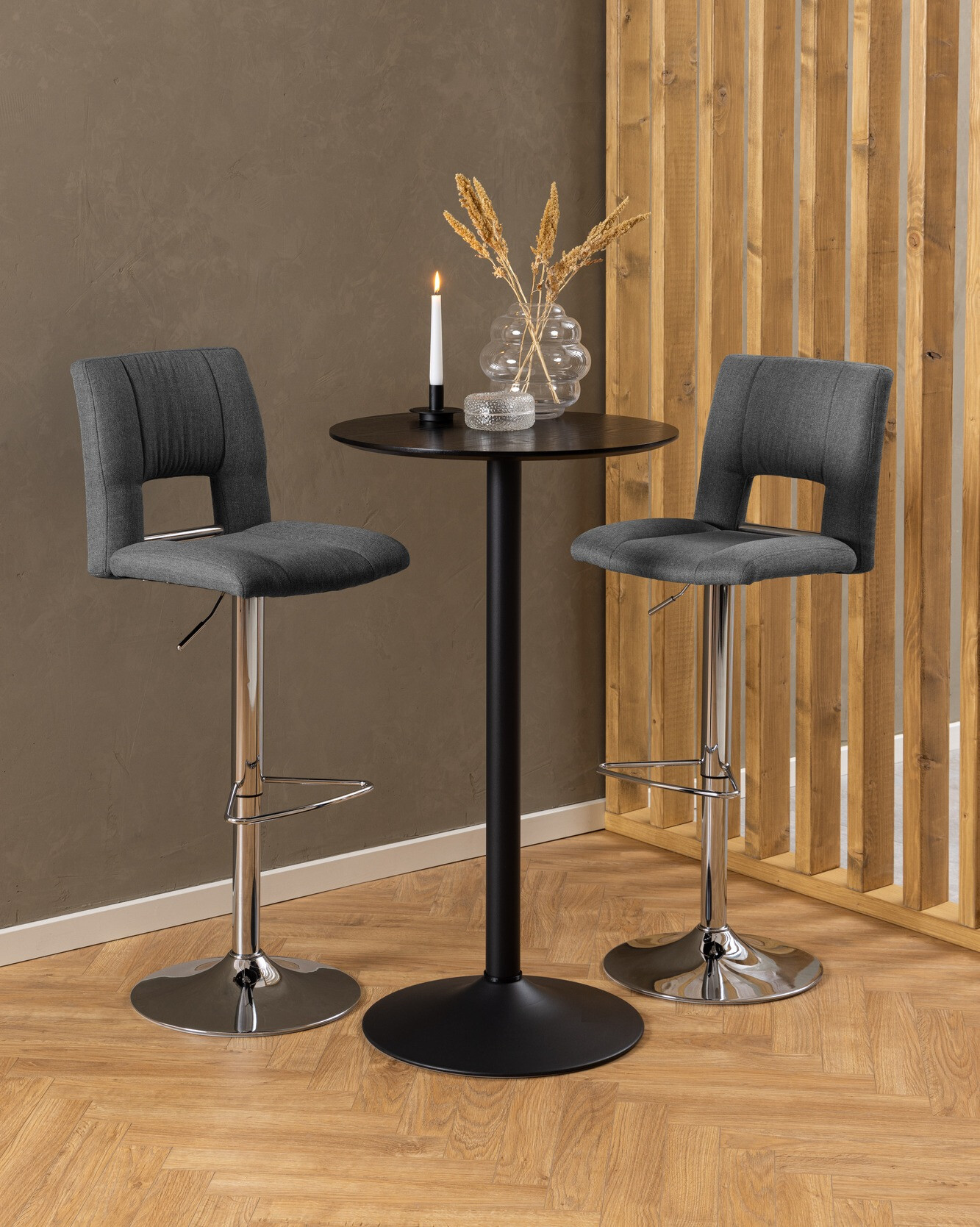 Counter stool Norsica 164 (Dark grey + Silver)