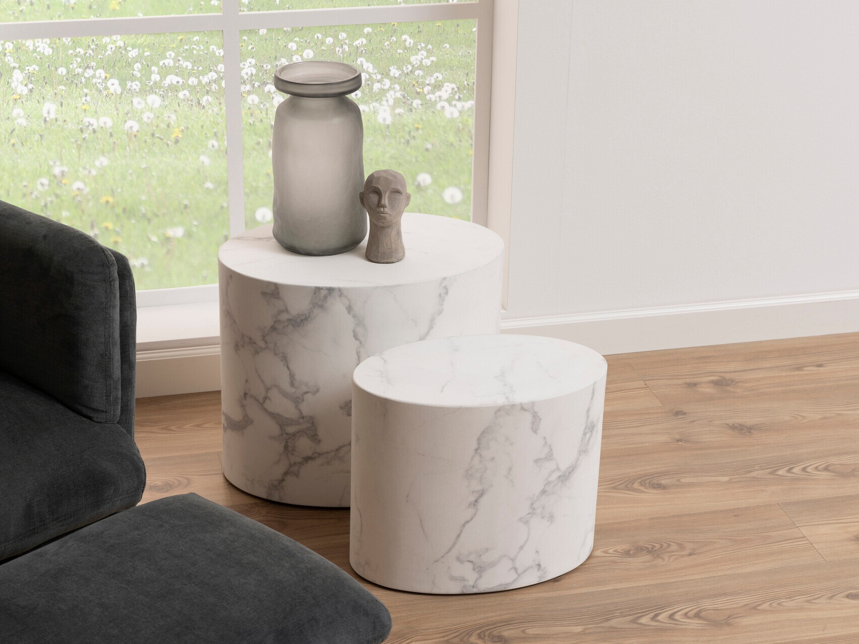 Side table set Norsica 587 (White marble)