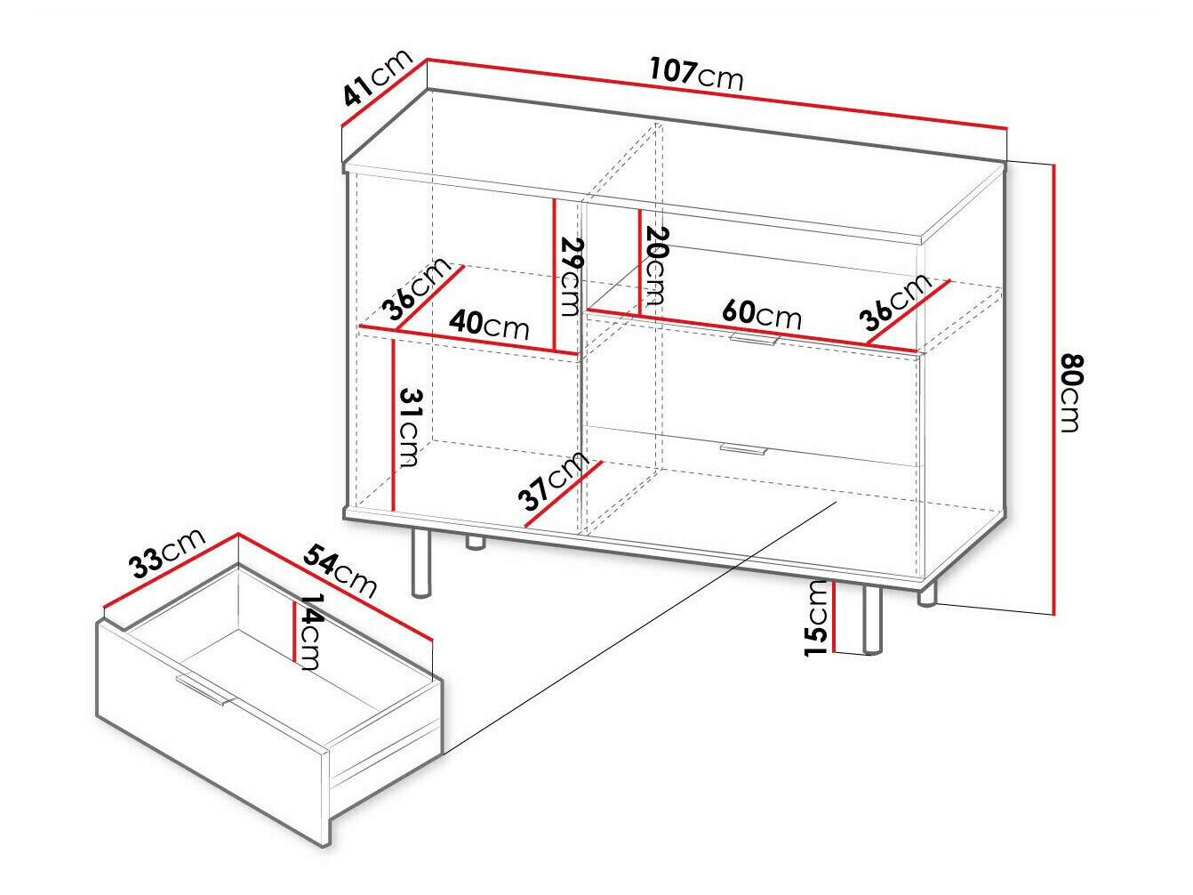 Chest of drawers Decus (Cashmere)