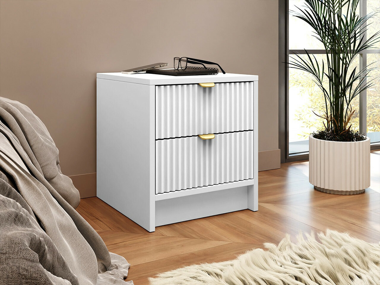 Bedside table Comfivo Papilio (White)