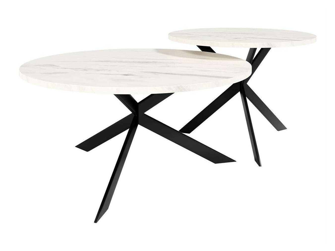 Coffee table set Oswego 108 (White marble + Black)