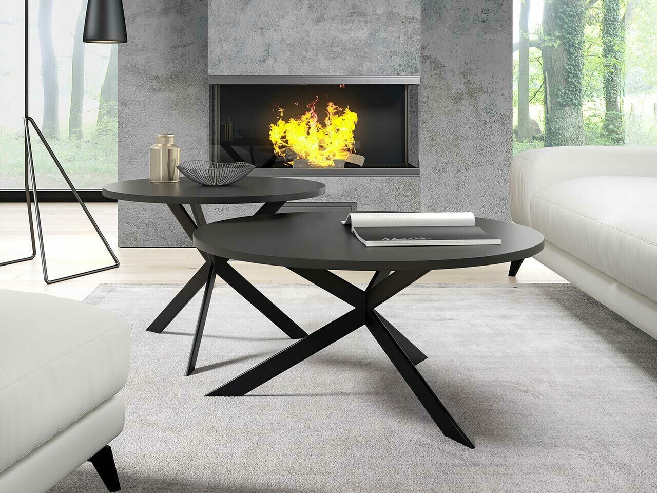 Nest of coffee tables Oswego 108 (Black)