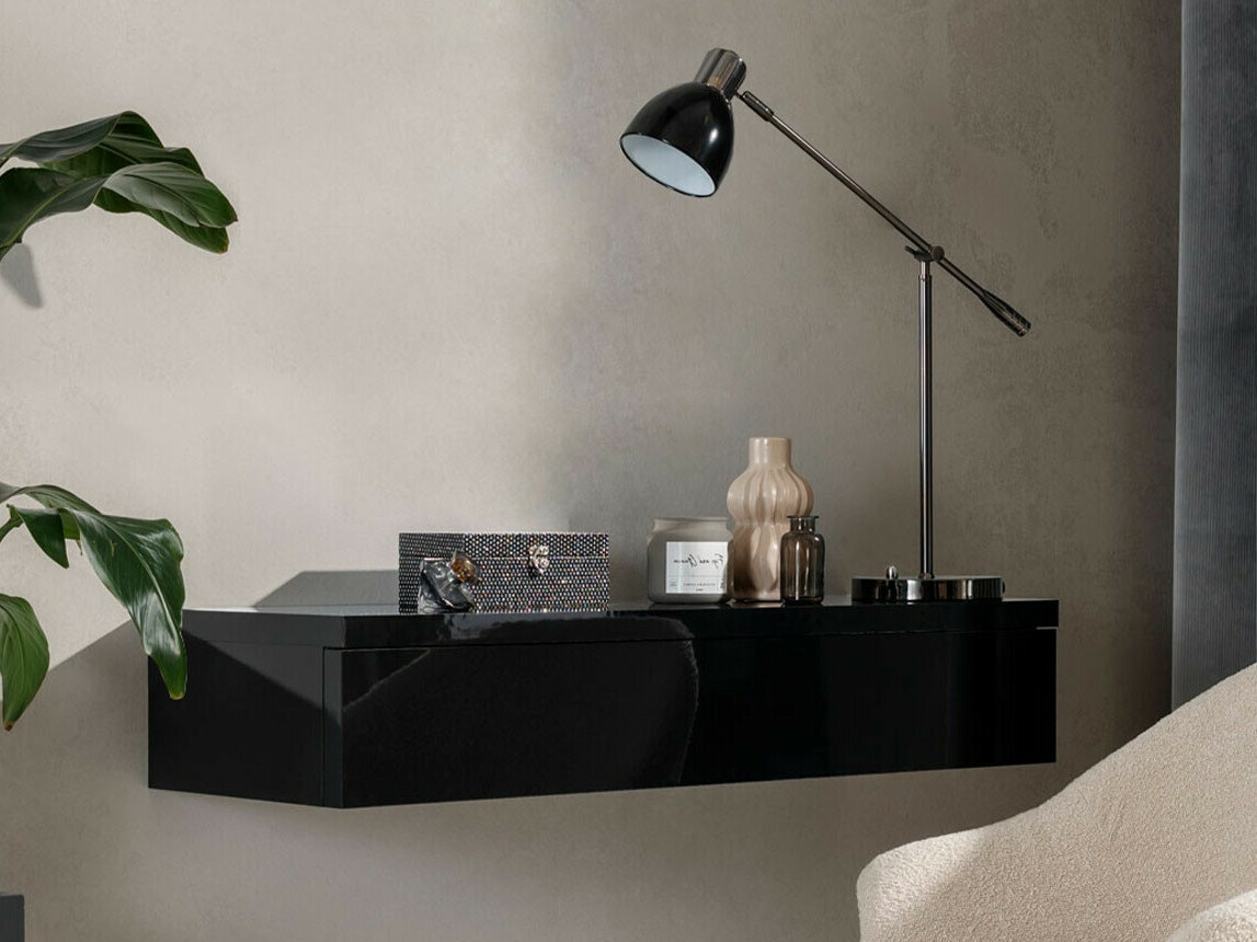 Dressing table Delpher (Black + Glossy black)