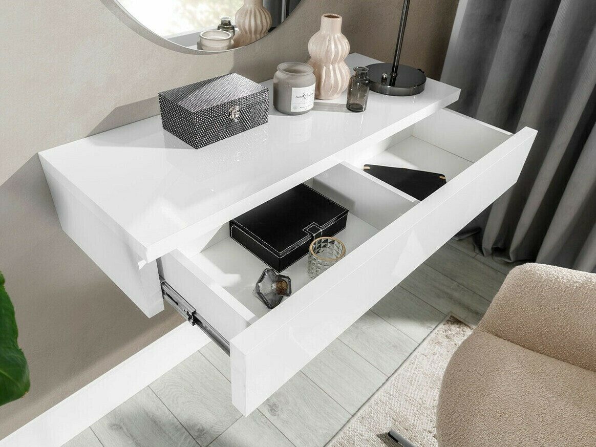 Dressing table Delpher (Black + Glossy black)