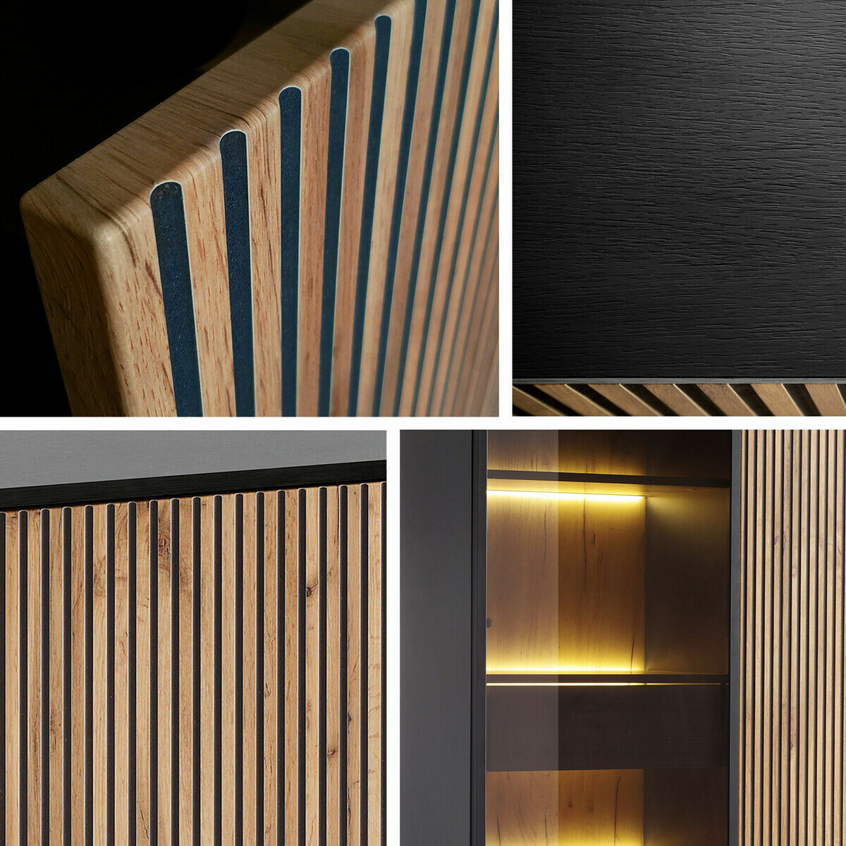 Sideboard Manal (Black + Wotan Oak)