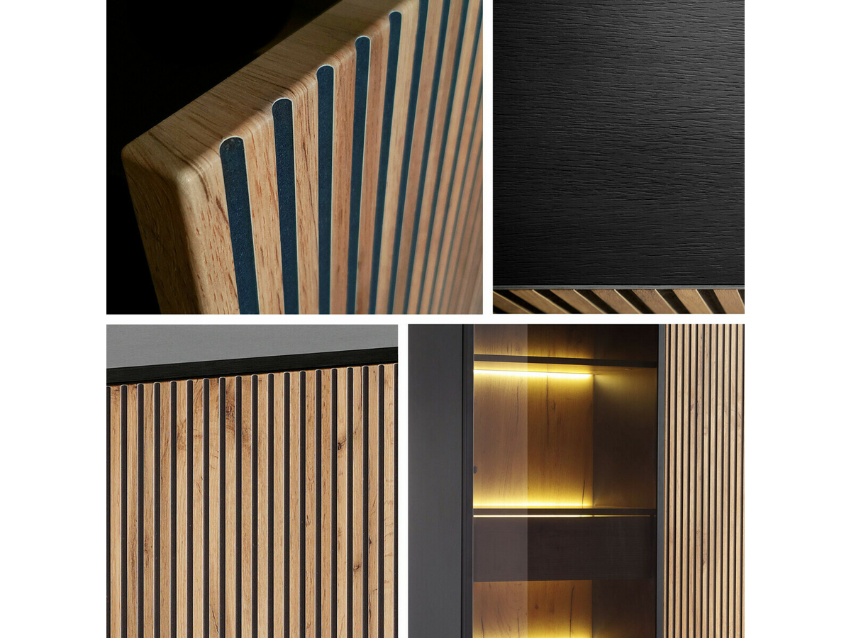 Sideboard Soferi 107 (Black + Wotan Oak)