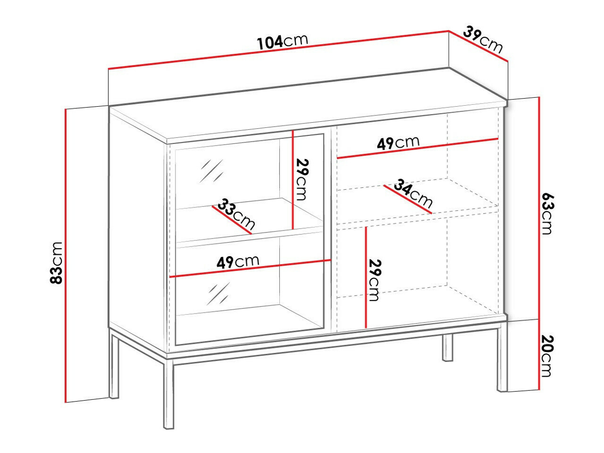 Sideboard Soferi 107 (Black + Wotan Oak)
