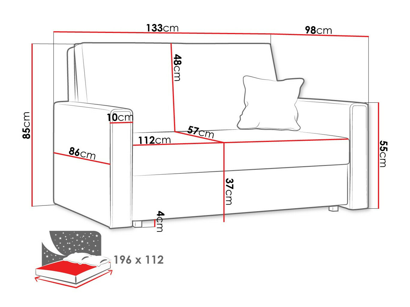 Sofa bed Morel II (Poso 14)