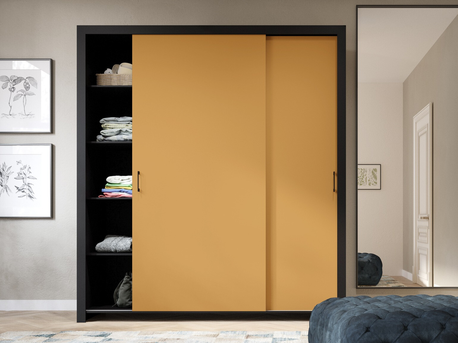 Wardrobe Murrieta 192 (Black + Yellow)