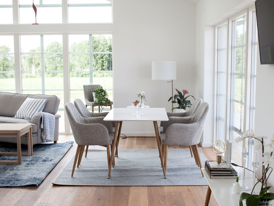 Table Dallas 4306 (Glossy white + Light wood)