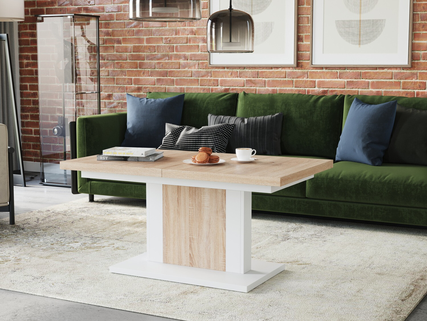 Coffee table transformer Glendale 103 (Sonoma oak + White)