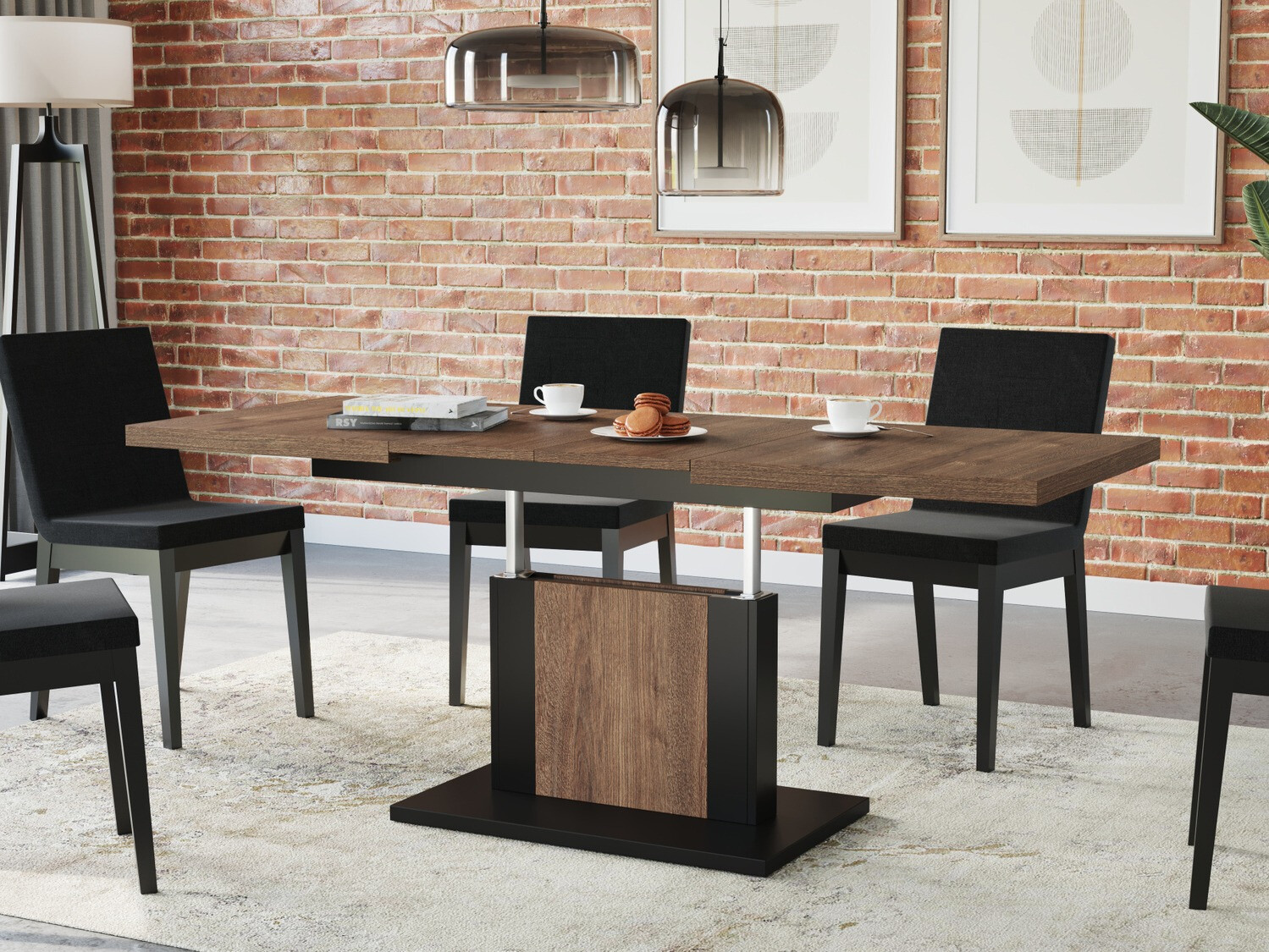 Transforming coffee table Glendale 103 (Dark oak + Black)