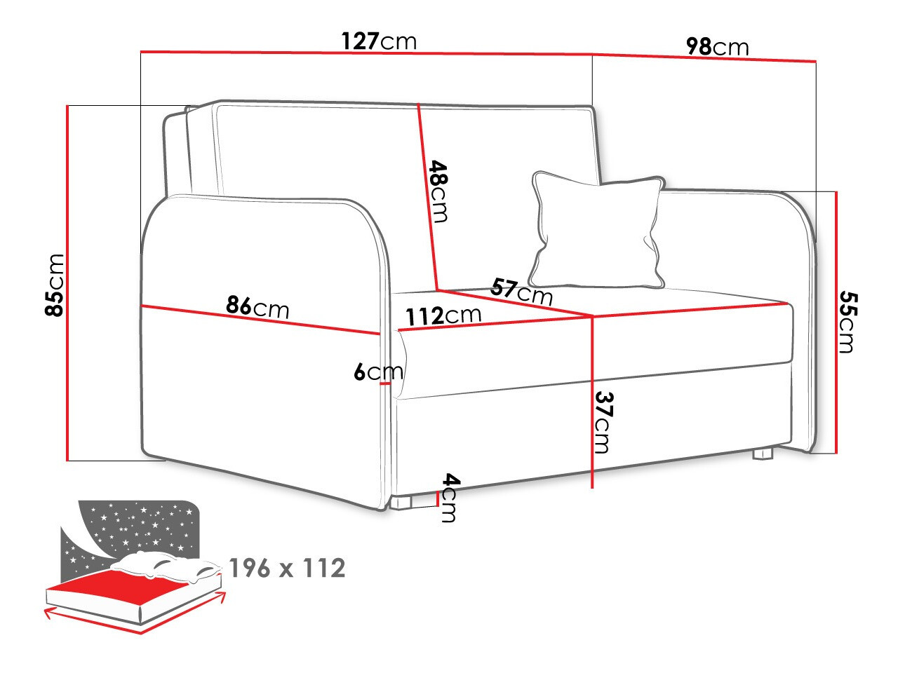 Sofa bed Lirael II (Mono 244)