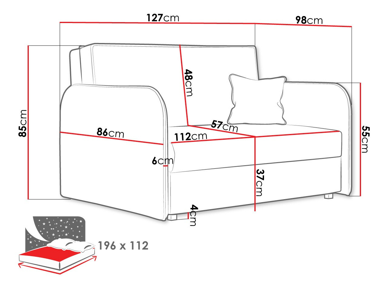 Sofa bed Lirael II (Mono 246)