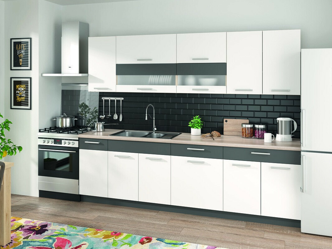 Modular wall-mounted corner cabinet Mode White 108