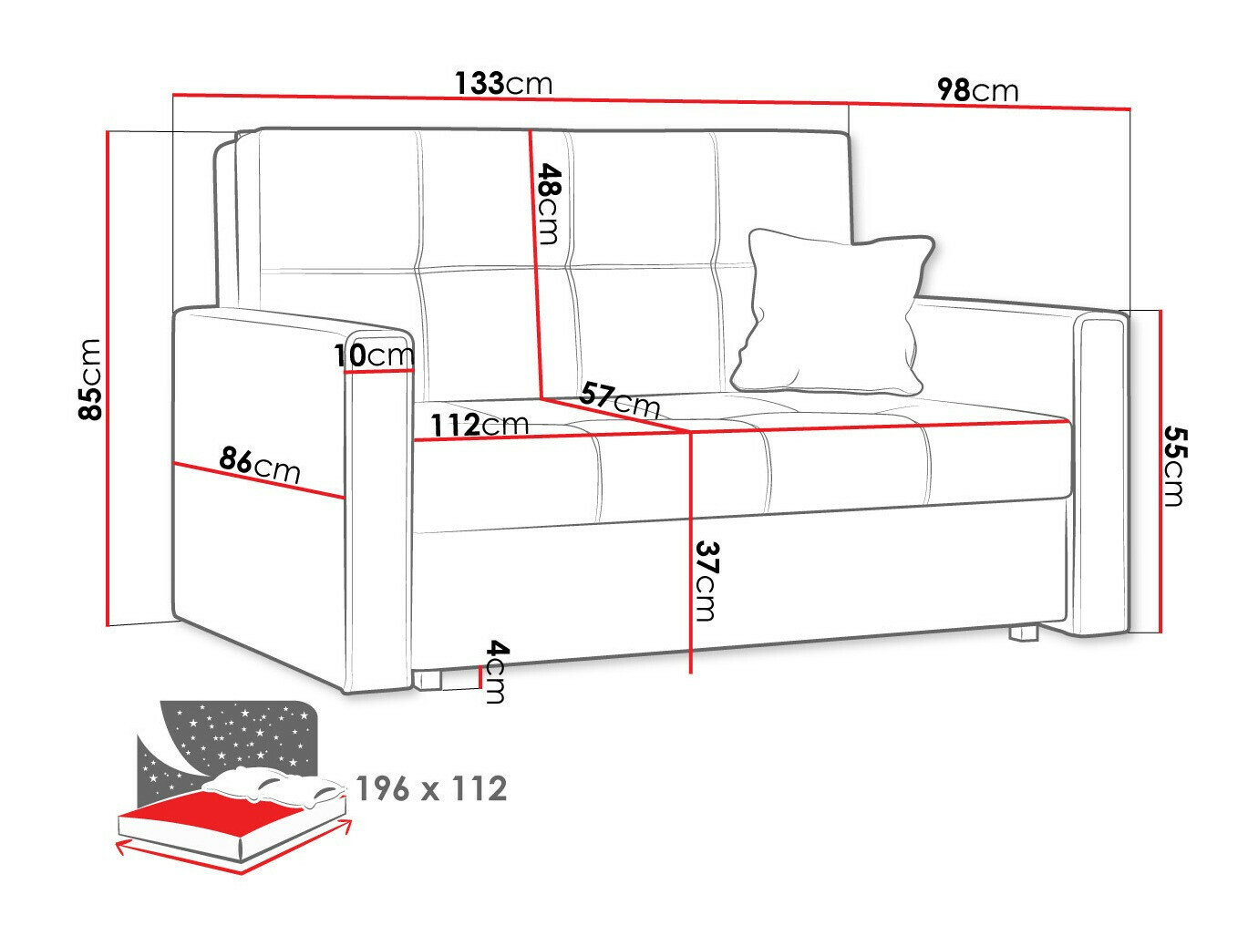 Sofa bed Nuvora II (Spirit 03)