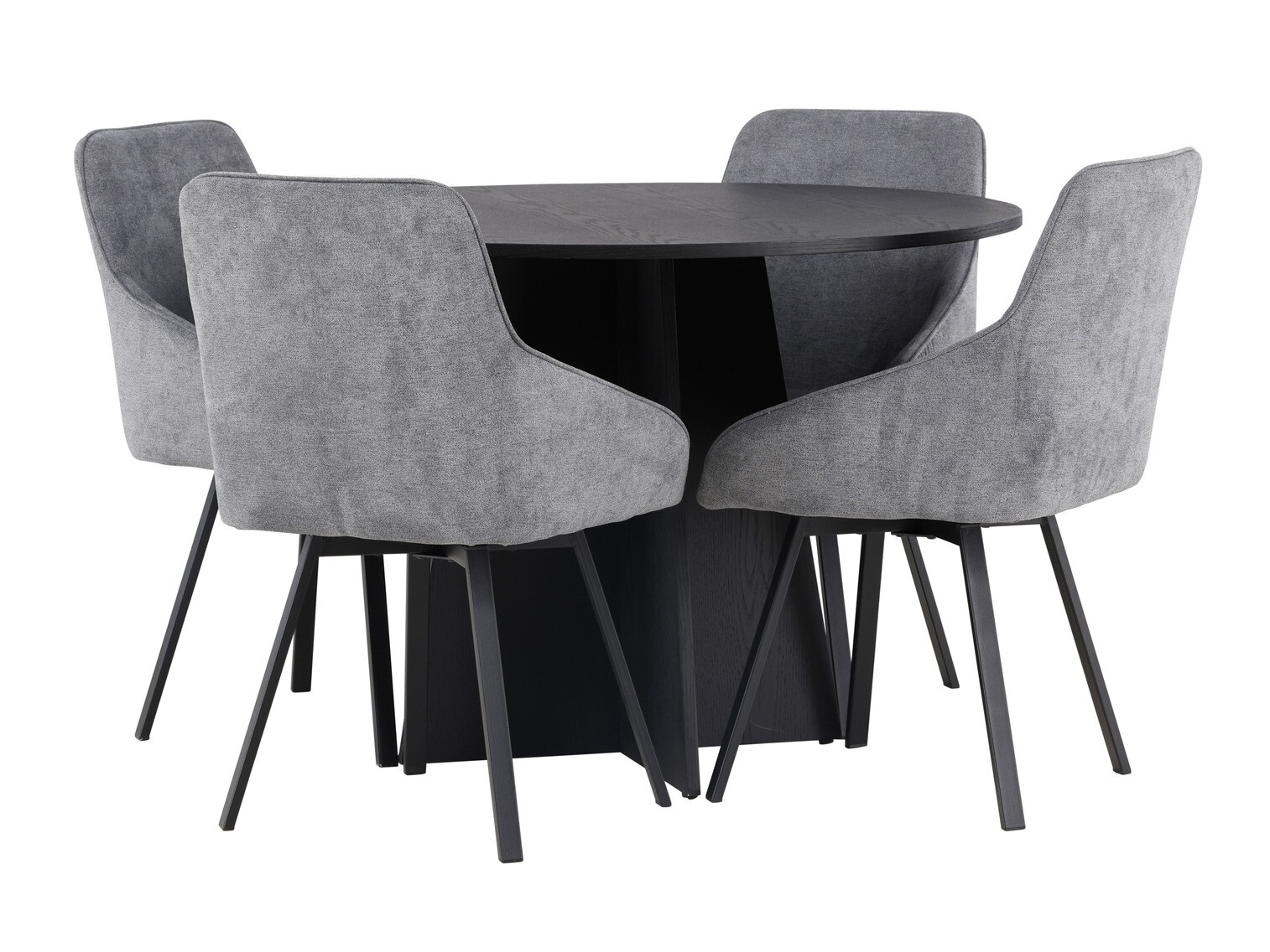 Dining set Dallas 4325 (Dark grey + Black)