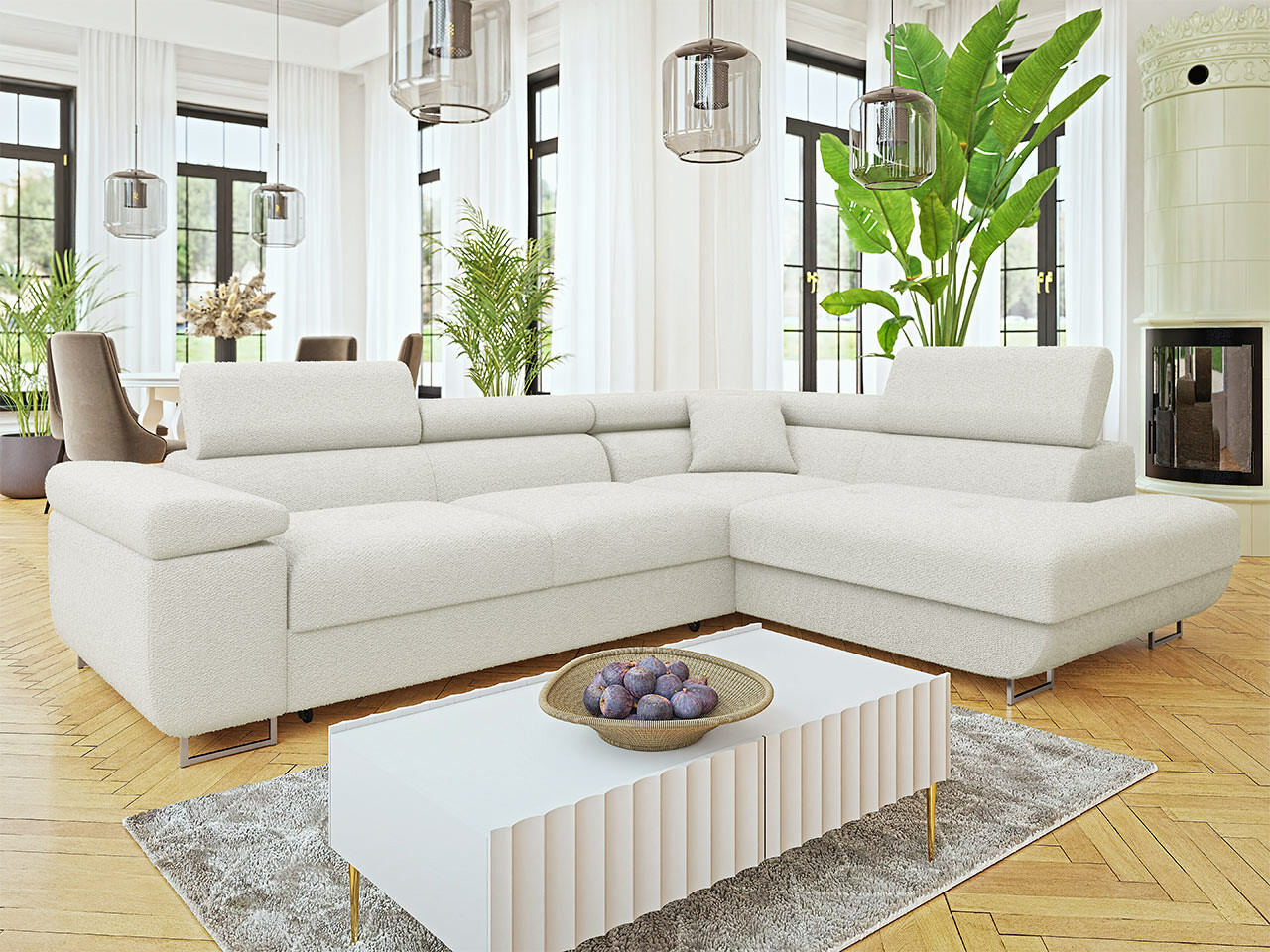 Corner sofa Comfivo Vinetum I (Boucle Baloo 2073)
