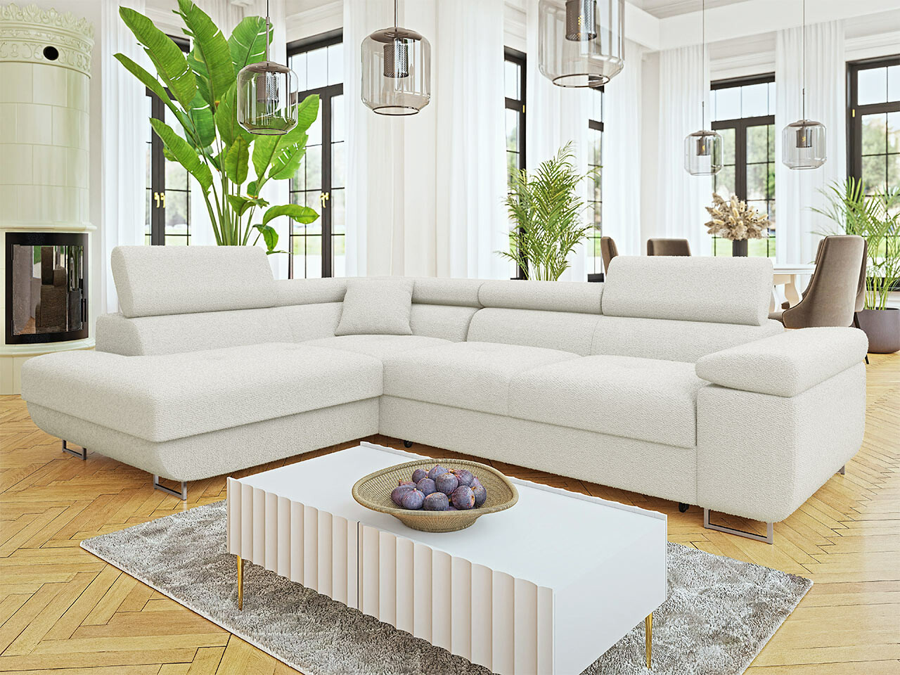 Corner sofa Comfivo Vinetum I (Boucle Baloo 2073)