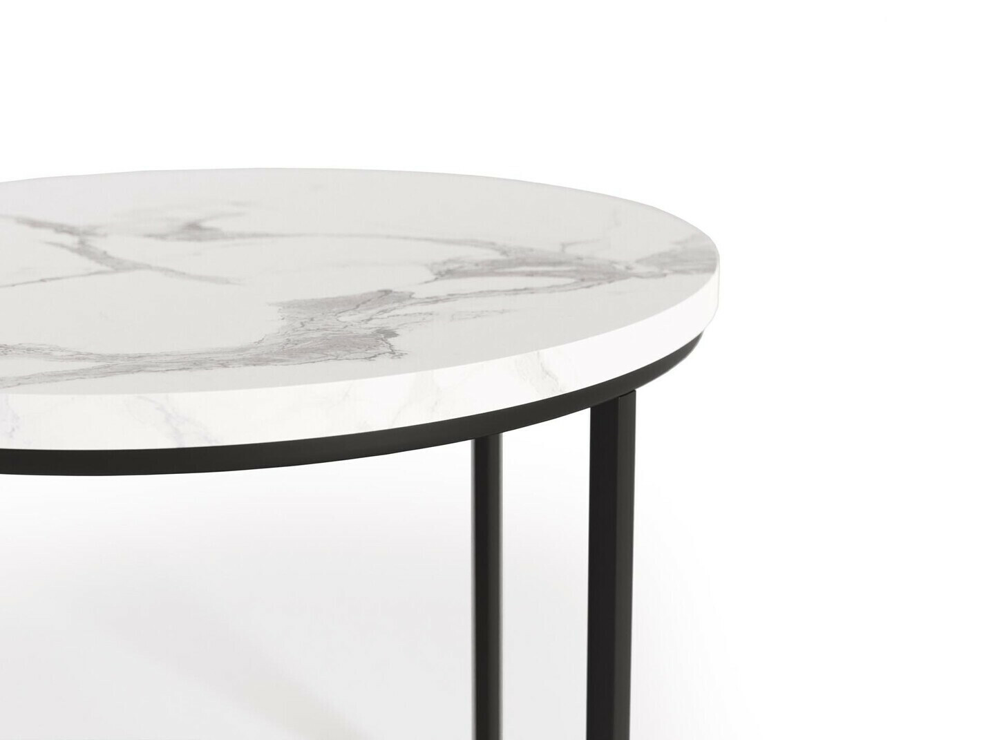 Coffee table set Houston 951 (White marble + Black)