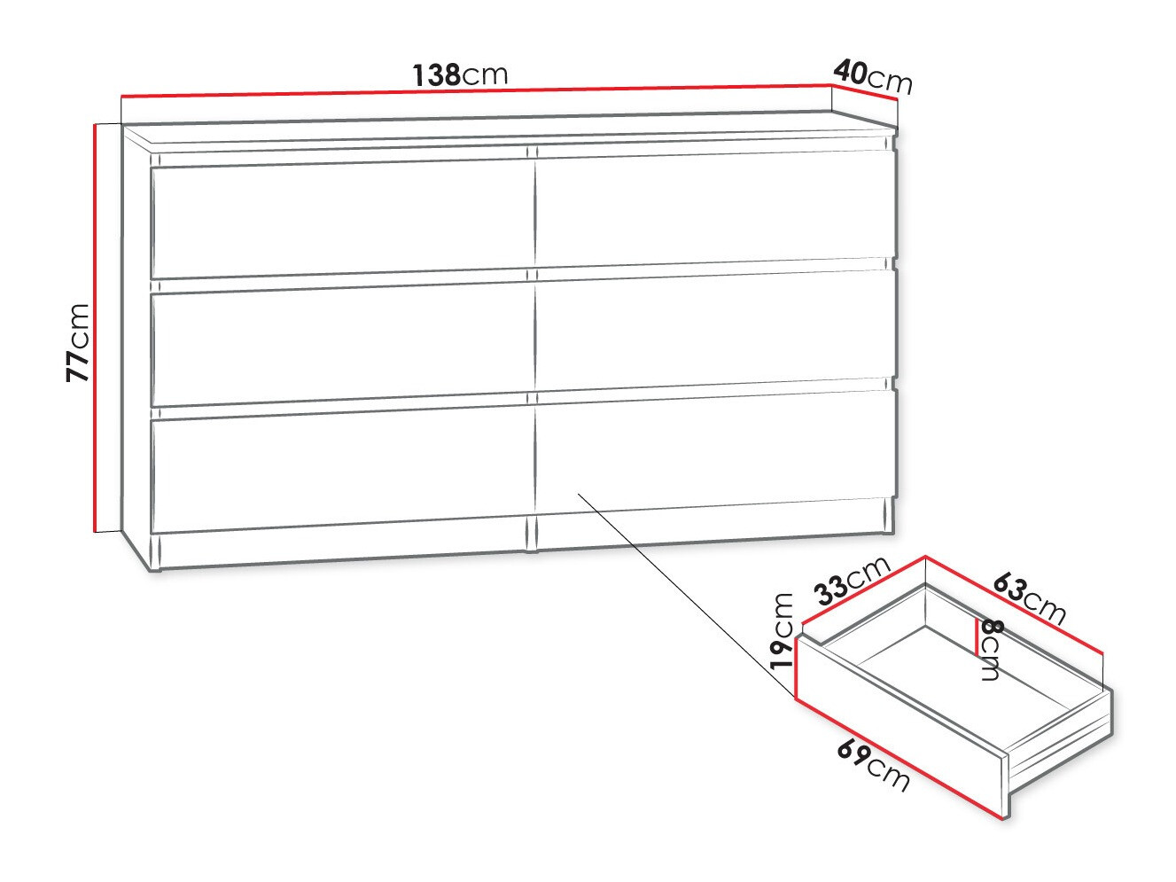 Chest of drawers Comfivo Structor II (Black)