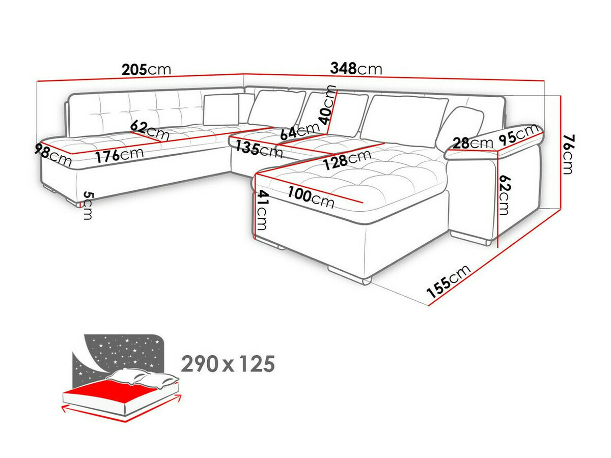 Corner sofa Comfivo Gemma VI (Boucle Baloo 2073)
