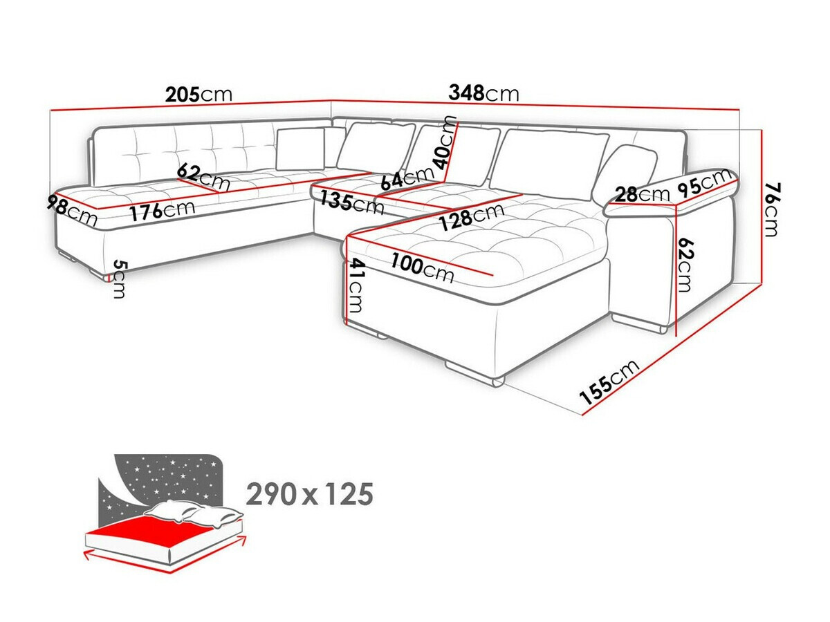 Corner sofa Comfivo Gemma VI (Magic Velvet 2225-151 + Venus Velvet 2941)