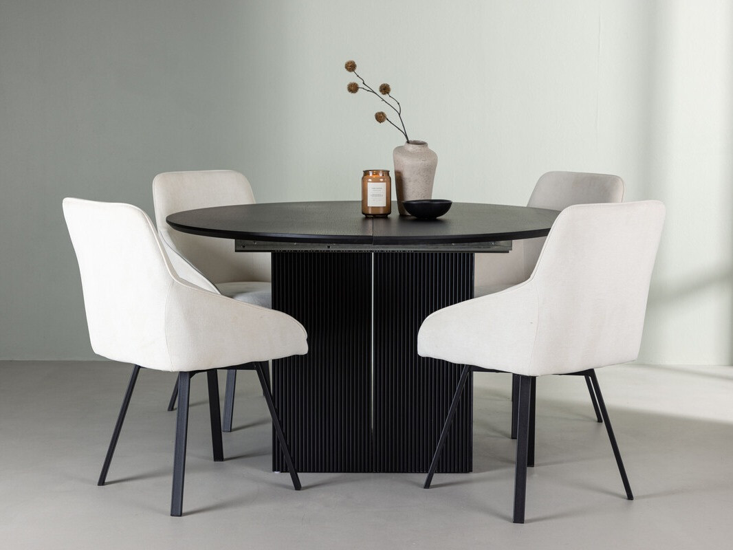 Dining set Dallas 4335 (Black + Beige)