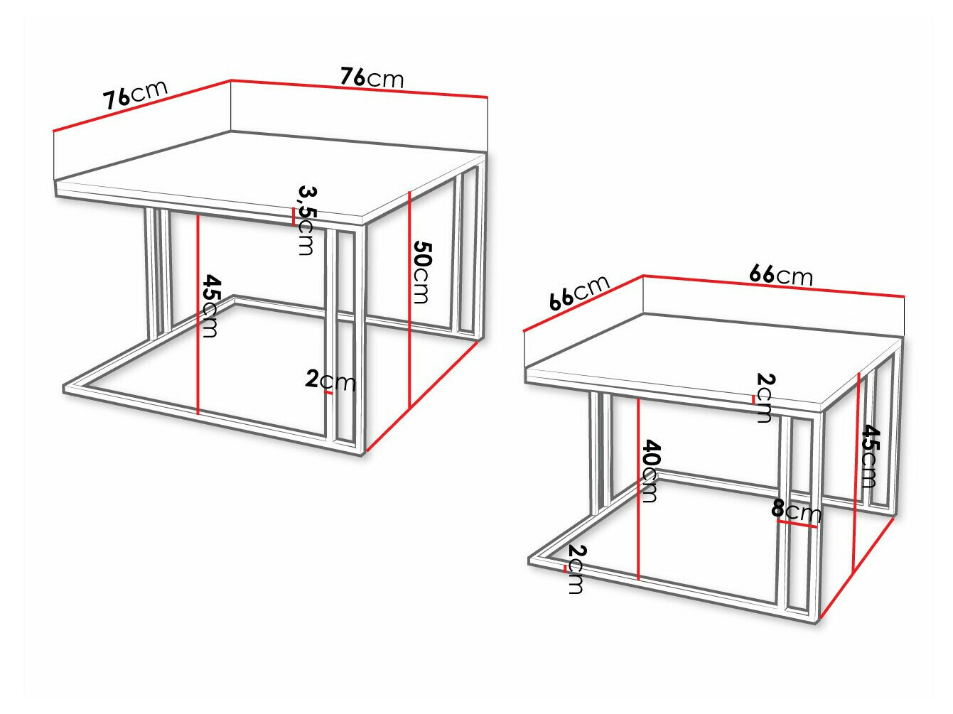 Coffee table set Oswego 110 (Black)