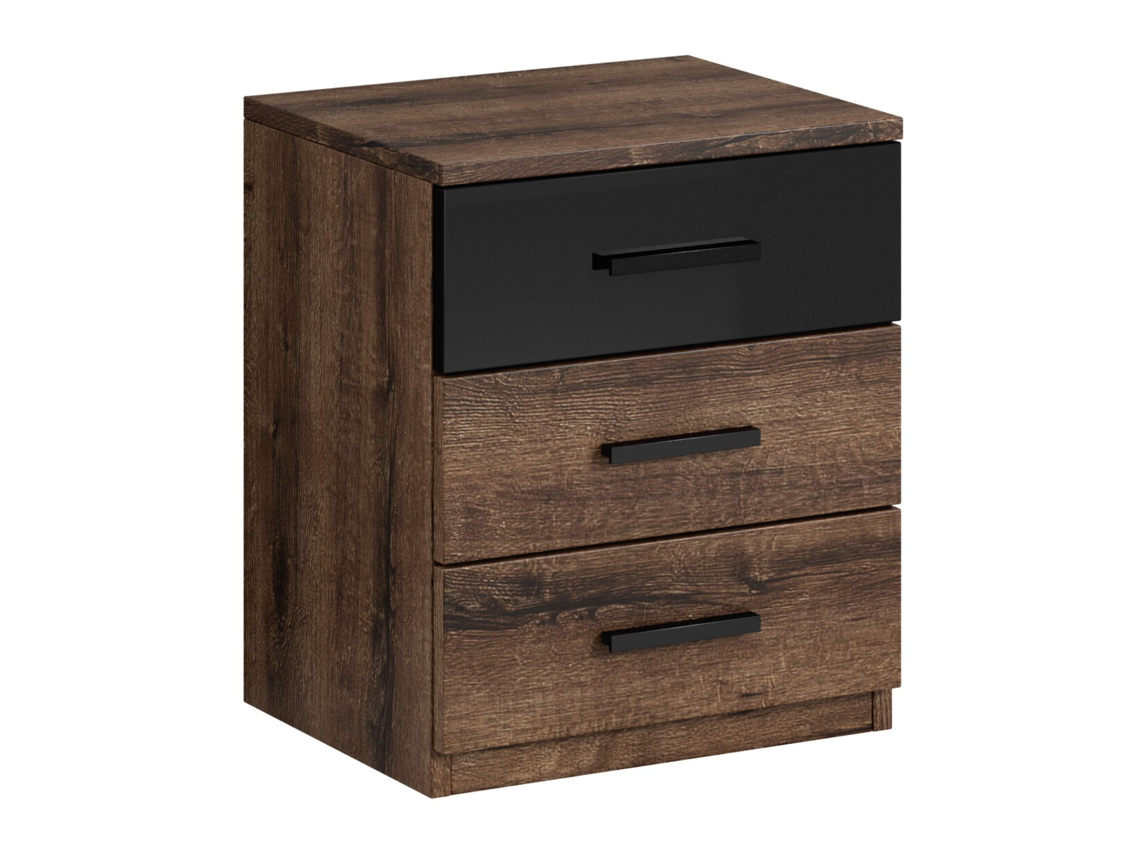 Bedside table Levruvu 107 (Monastery oak + Black)