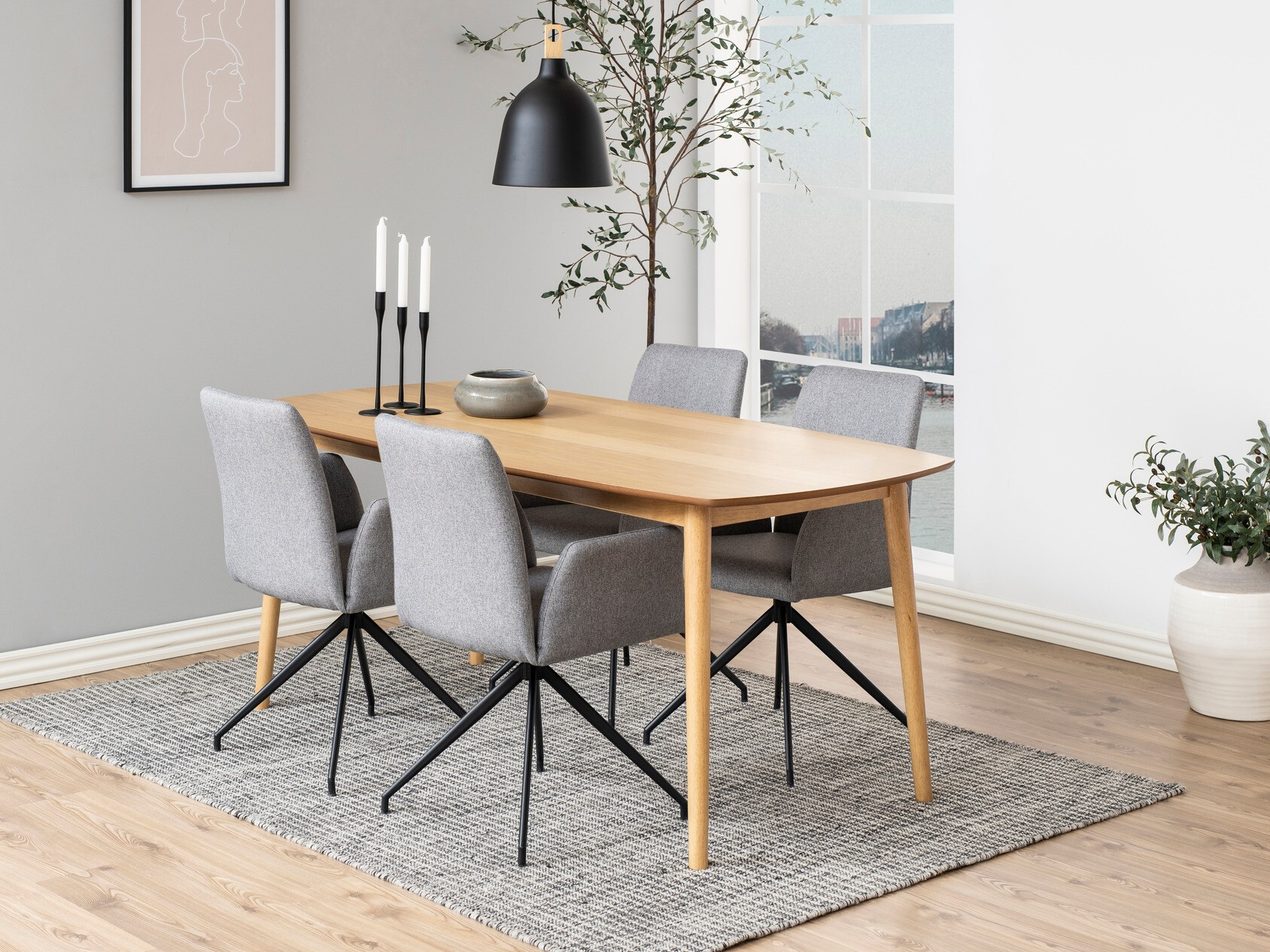 Dining set Norsica Daltea 118 (Grey + Black)