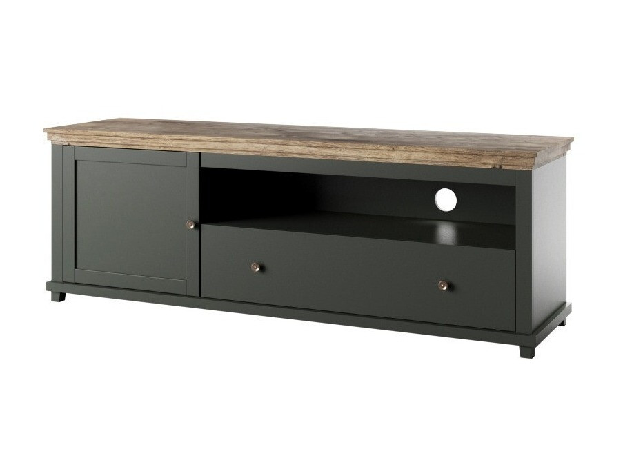 TV stand Tolnue 104 (Dark green + Lefkas oak)