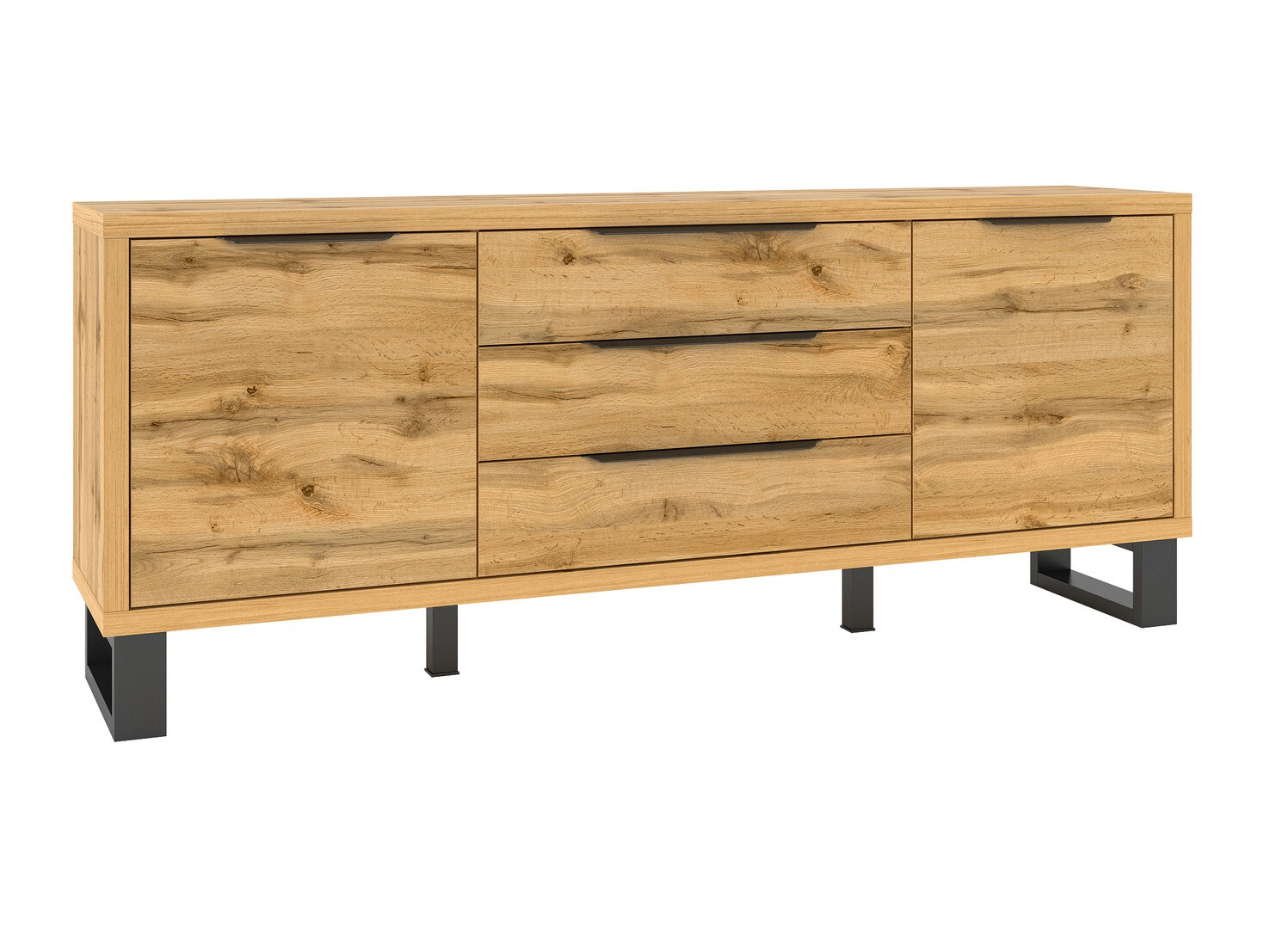 Chest of drawers Avicavu 102 (Wotan Oak + Black)