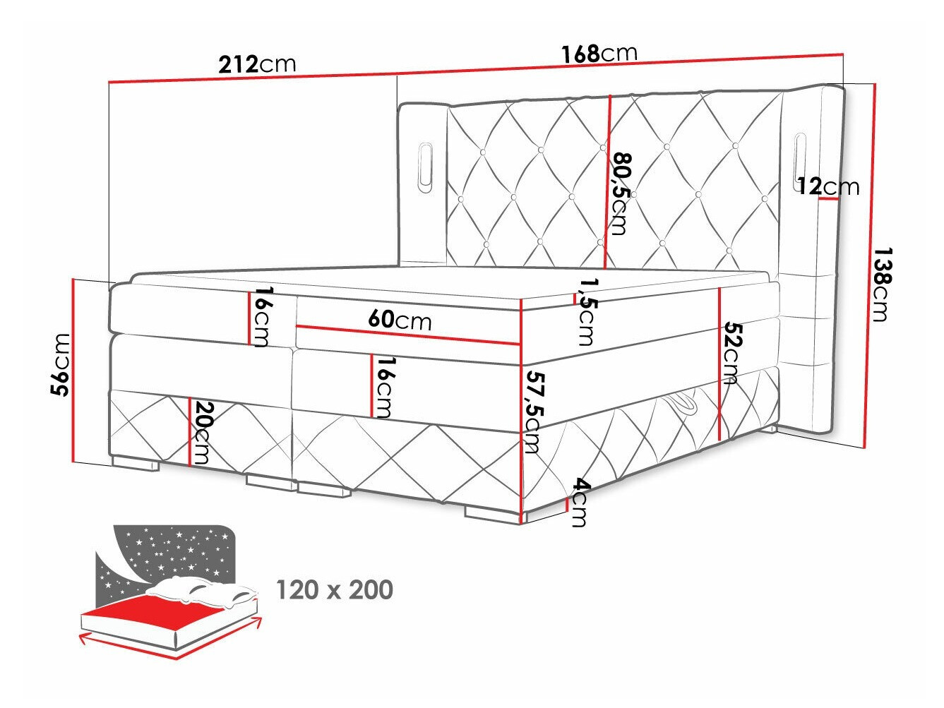Continental bed Historia (Kameleon 04)